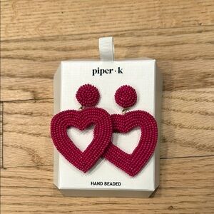 Piper K Beaded Earrings - Hot Pink
